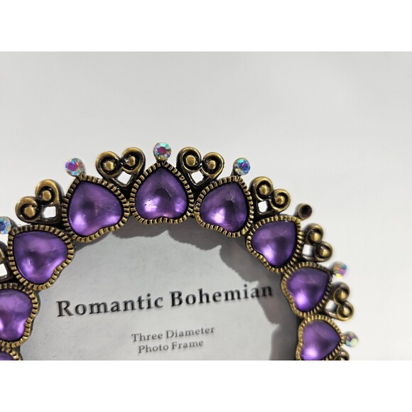 LOT 3 Two's Company Romantic Bohemian 3" Picture Frames Rhinestone Glass Decor - Picture 6 of 12
